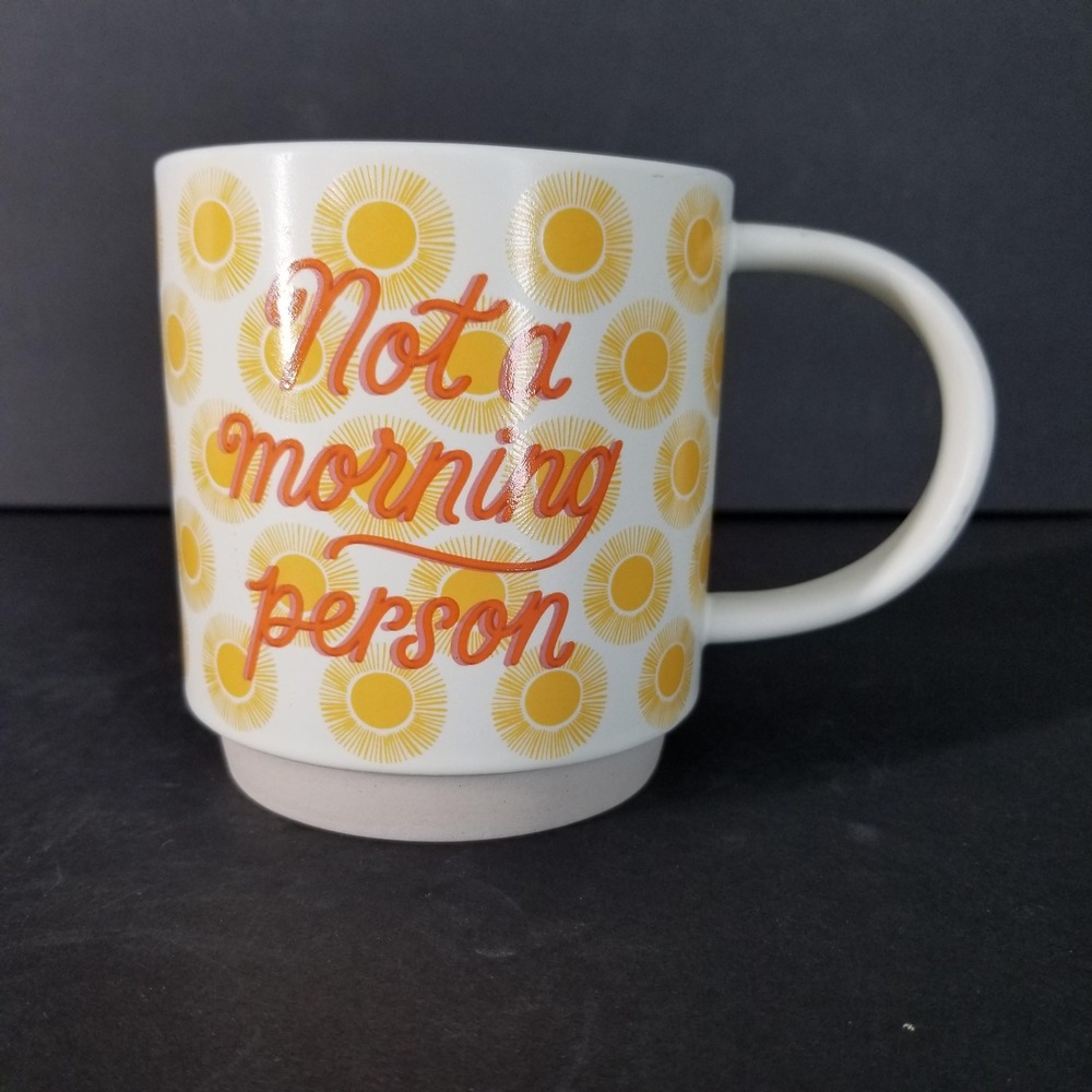 Hallmark‎ Shoebox Not A Morning Person Sunburst Coffee Mug Yellow White Ceramic